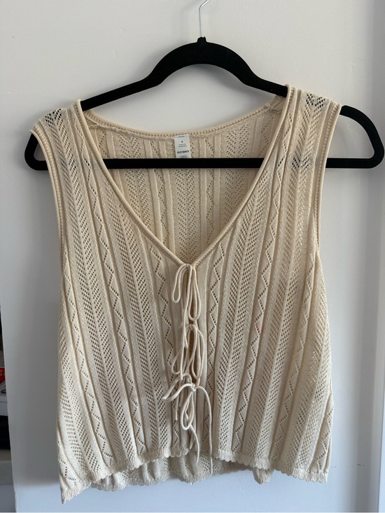 Old Navy Tops - Old Navy Cream Crochet Knit Tank Top